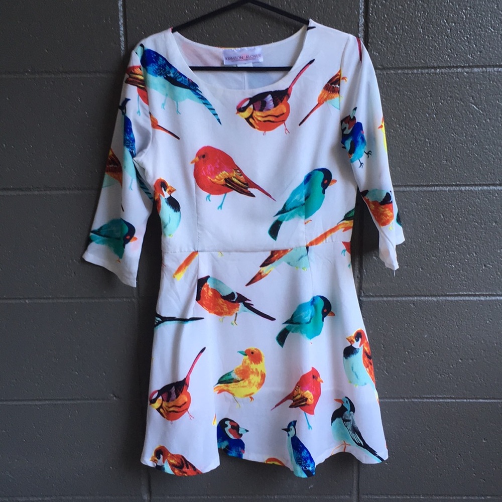 Krimson Klover Bird Fit and Flare Dress Size XS